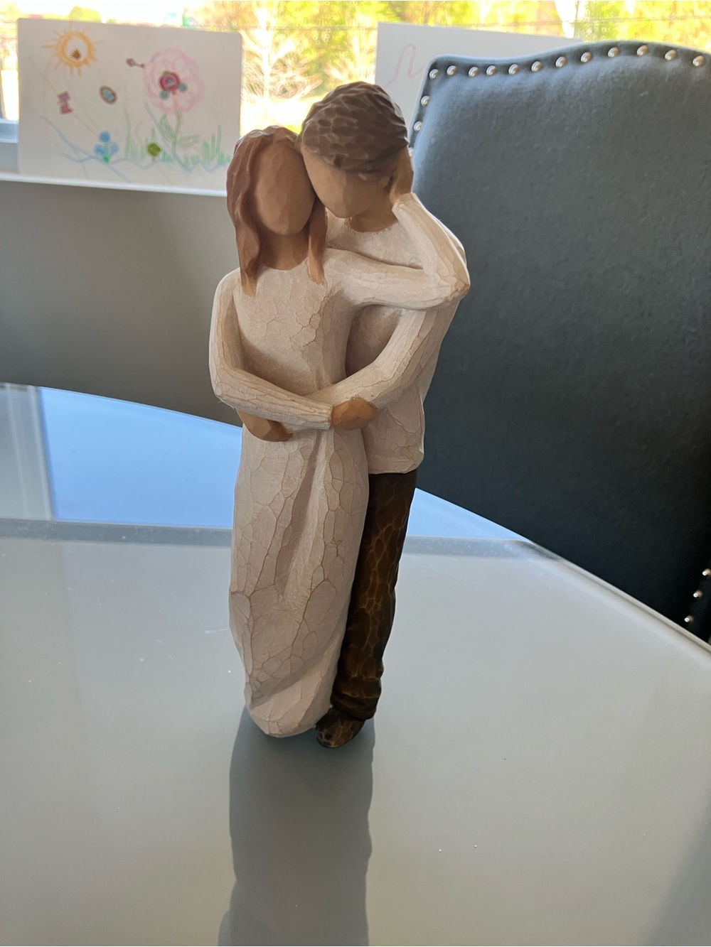 Willow Tree Together Carved Couple Figurine - Ivory & Brown Accents